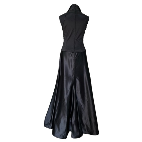 Vintage Tadashi Shoji Black Tuxedo Evening Gown - Picture 2 of 10